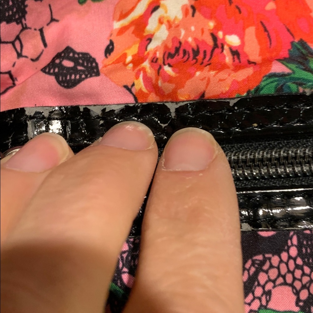 Betsey Johnson Pink Floral Skulls and Roses Crossbody Bag - Picture 11 of 16